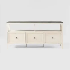 Farmhouse 3 Drawer Wood TV Stand For TVs Up To 65" - Saracina Home -Homcom Store GUEST d9730f71 b9b6 492b a5cf a4fc4c23ddea