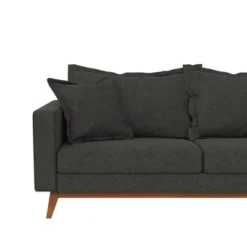 Maryan Pillowback Wood Stretcher Sofa Gray Linen - Room & Joy -Homcom Store GUEST da265011 62e5 4fb0 855f b56065792a88