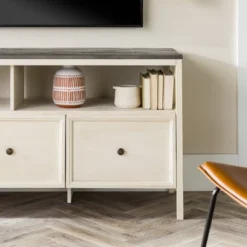 Farmhouse 3 Drawer Wood TV Stand For TVs Up To 65" - Saracina Home -Homcom Store GUEST db616c55 957b 4465 80b7 0cddcd1d7792