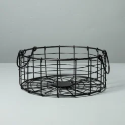 Round Wire Storage Basket With Handles Black - Hearth & Hand™ With Magnolia 9 Round Wire Storage Basket With Handles Black - Hearth & Hand™ With Magnolia -Homcom Store GUEST db906be6 c2aa 4ee5 bb74 a0cff421c0e0