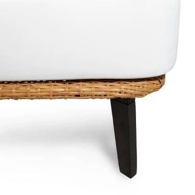 Nic Outdoor Wicker Club Chair With Cushion - Light Brown/White - Christopher Knight Home 7 Nic Outdoor Wicker Club Chair With Cushion - Light Brown/White - Christopher Knight Home - Image 7