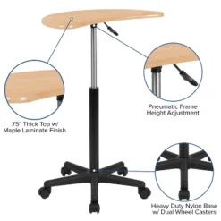 Emma And Oliver Sit To Stand Mobile Laptop Computer Desk - Portable Rolling Standing Desk -Homcom Store GUEST e166bd86 a477 40dc bcf6 cdc8d9149ee8