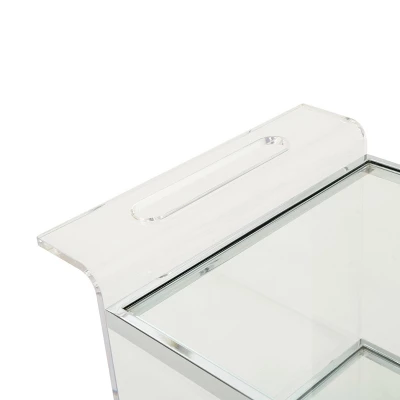 Yves Acrylic Bar Trolley Clear - Christopher Knight Home 3 Yves Acrylic Bar Trolley Clear - Christopher Knight Home - Image 3