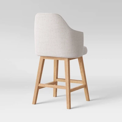 Kinston Swivel Curved Back Upholstered Counter Height Barstool - Threshold™ 3 Kinston Swivel Curved Back Upholstered Counter Height Barstool - Threshold™ - Image 3