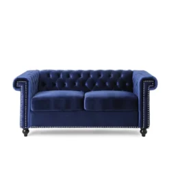 Brinkhaven Modern Glam Tufted Velvet Loveseat With Nailhead Trim - Christopher Knight Home -Homcom Store GUEST e6dbdeaf b34f 4bb9 8c55 a2bef1478ebe