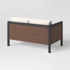 Bryant 2pc Faux Wood Patio Loveseat & Coffee Table - Gray/Natural - Threshold™ -Homcom Store GUEST e7ed45fd b978 4207 ae3a e5295e23db39