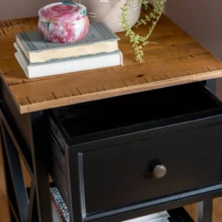 Set Of 2 Farmhouse Single Drawer V Frame Nightstands - Saracina Home -Homcom Store GUEST e8f7cdca 8d1e 40a3 a260 233a64853d0a