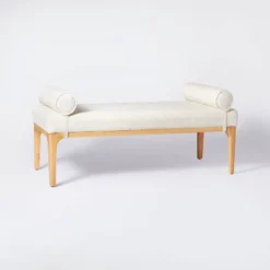 Randolph Bench With Bolster Pillows Linen - Threshold™ Designed With Studio McGee -Homcom Store GUEST ebdd4b7b 6e57 423c 908a 14e05a7f5b15