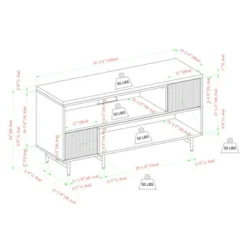 Modern Reeded Door Extendable TV Stand For TVs Up To 50" - Saracina Home 23 Modern Reeded Door Extendable TV Stand For TVs Up To 50" - Saracina Home -Homcom Store GUEST ed00bd4f d172 4e6a 8f8e 03cd201c95f3