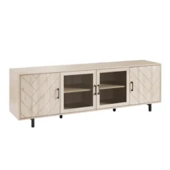 Vik Modern Boho 4 Door Herringbone TV Stand For TVs Up To 80" - Saracina Home -Homcom Store GUEST ed5d16ce 4150 442b 90cb a64eda002eff