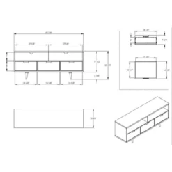Cara Mid-Century Modern 3 Drawer TV Stand For TVs Up To 65" - Saracina Home -Homcom Store GUEST eddff1d9 3448 4181 a60a 1b127bbf16df