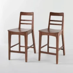 2pk Wood Ladder Back Counter Stool - Hearth & Hand™ With Magnolia -Homcom Store GUEST ee6c4703 9f16 41d1 a9aa 86444f5abf5f