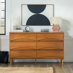 Mid-Century Modern Contoured 6 Drawer Dresser - Saracina Home 22 Mid-Century Modern Contoured 6 Drawer Dresser - Saracina Home -Homcom Store GUEST f1bde46d 8b38 433f 979b 15e4add9234b
