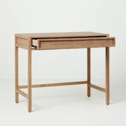 Wood & Cane Transitional Writing Desk - Hearth & Hand™ With Magnolia -Homcom Store GUEST f210c649 4f0c 4443 992e 4bede304898a