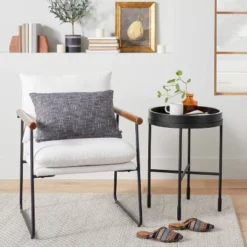 Wood & Metal Accent Side Table - Black - Hearth & Hand™ With Magnolia