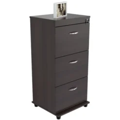 40.16" 3 Drawer Locking File Cabinet Espresso - Inval -Homcom Store GUEST fb2d5eb7 eefe 4761 ab1d 5cb2d85754f5