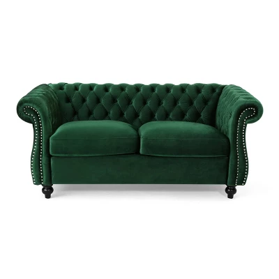 Somerville Traditional Chesterfield Loveseat - Christopher Knight Home 6 Somerville Traditional Chesterfield Loveseat - Christopher Knight Home - Image 6
