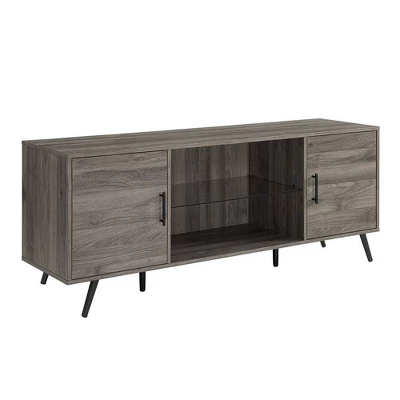 2 Door Mid-Century Modern Wood Storage TV Stand For TVs Up To 65" - Saracina Home 13 2 Door Mid-Century Modern Wood Storage TV Stand For TVs Up To 65" - Saracina Home - Image 13