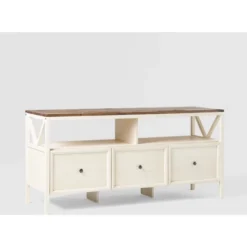 Farmhouse 3 Drawer Wood TV Stand For TVs Up To 65" - Saracina Home -Homcom Store GUEST fecee8bb 867b 4497 a2fe de792e75020c